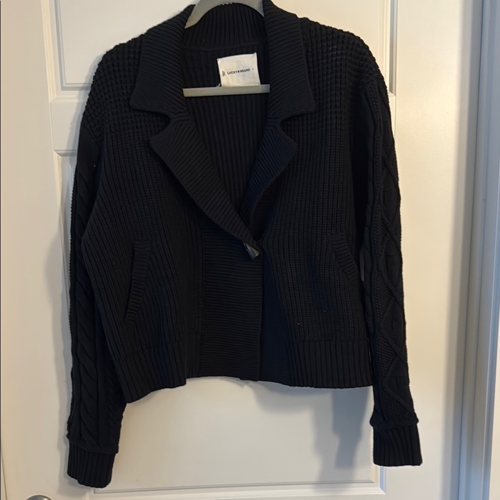 Lucky Brand Black Cardigan Sweater